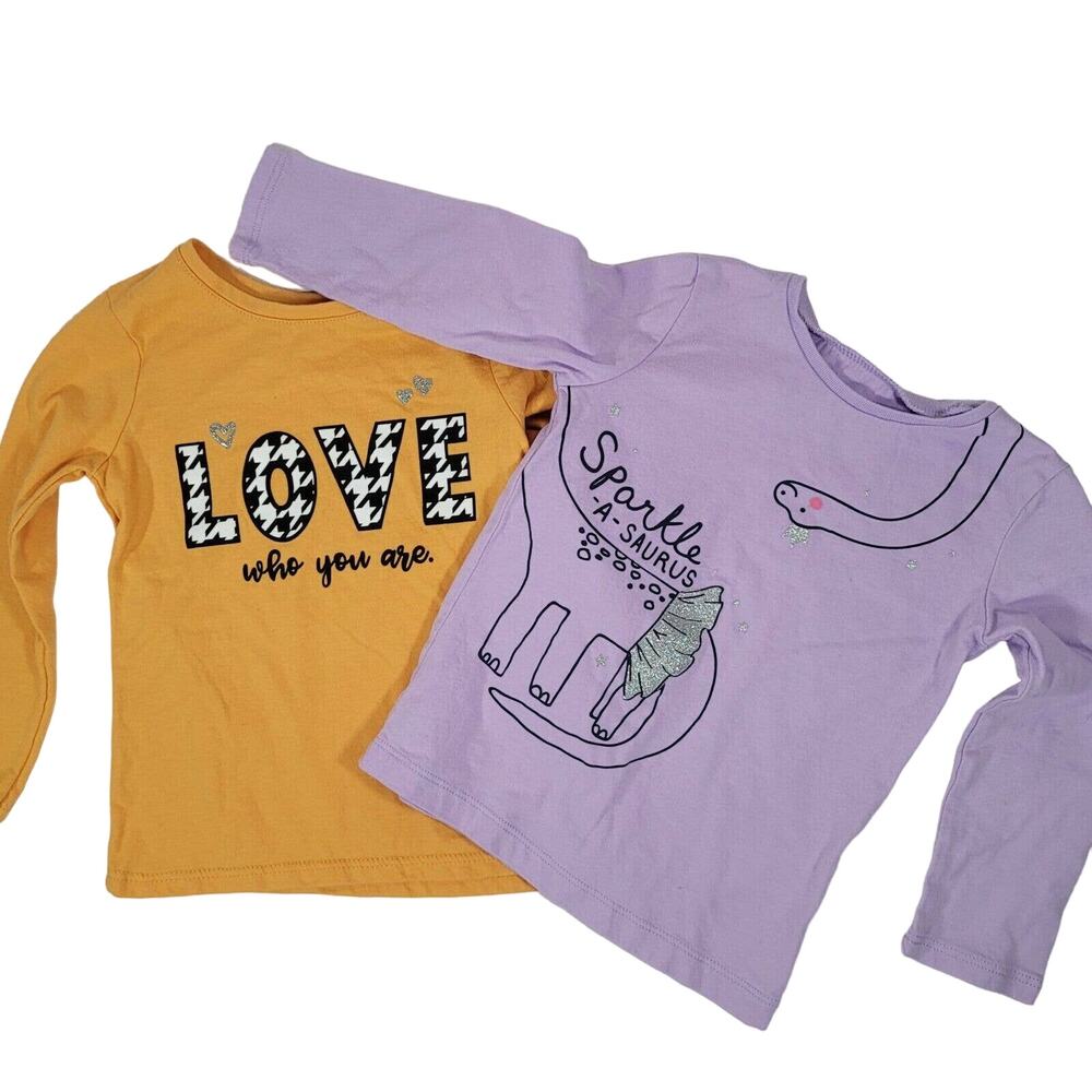 Toddler Shirt Size 2T Long Sleeves Tutu Dinosaur Sparkle Houndstooth Love